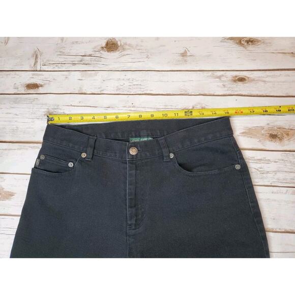 Lauren Ralph Lauren Womens Jeans 10 Black Straight‎ Leg Mid Rise Straight Cotton - Picture 10 of 11